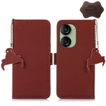 Custodia per telefono in pelle magnetica RFID in vera pelle, For Asus Zenfone 10 / Zenfone 9
