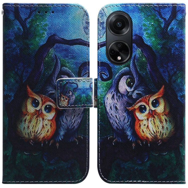 Custodia per cellulare in pelle flip con disegno colorato, For OPPO A98 5G / F23 5G India