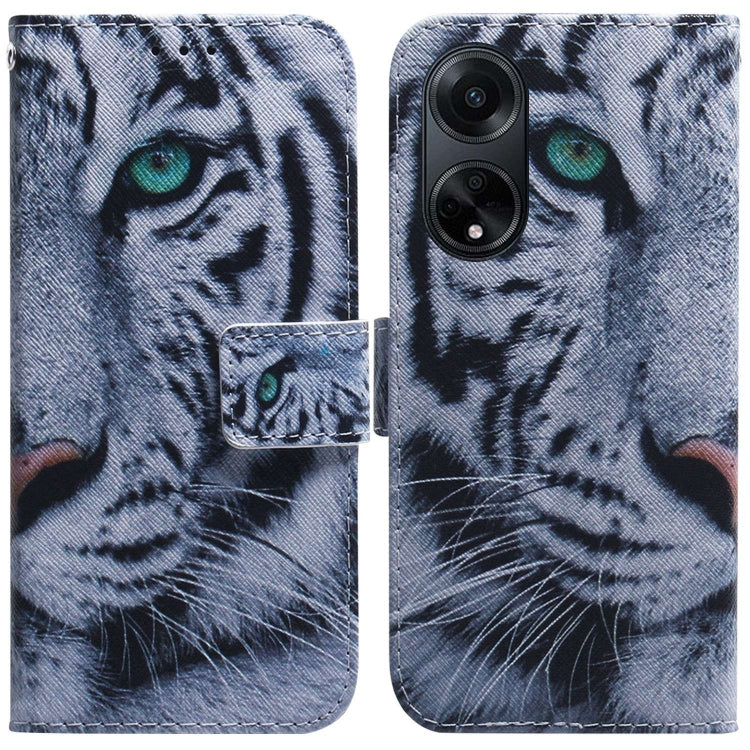 Custodia per cellulare in pelle flip con disegno colorato, For OPPO A98 5G / F23 5G India