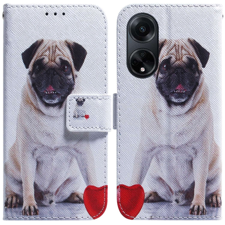 Custodia per cellulare in pelle flip con disegno colorato, For OPPO A98 5G / F23 5G India