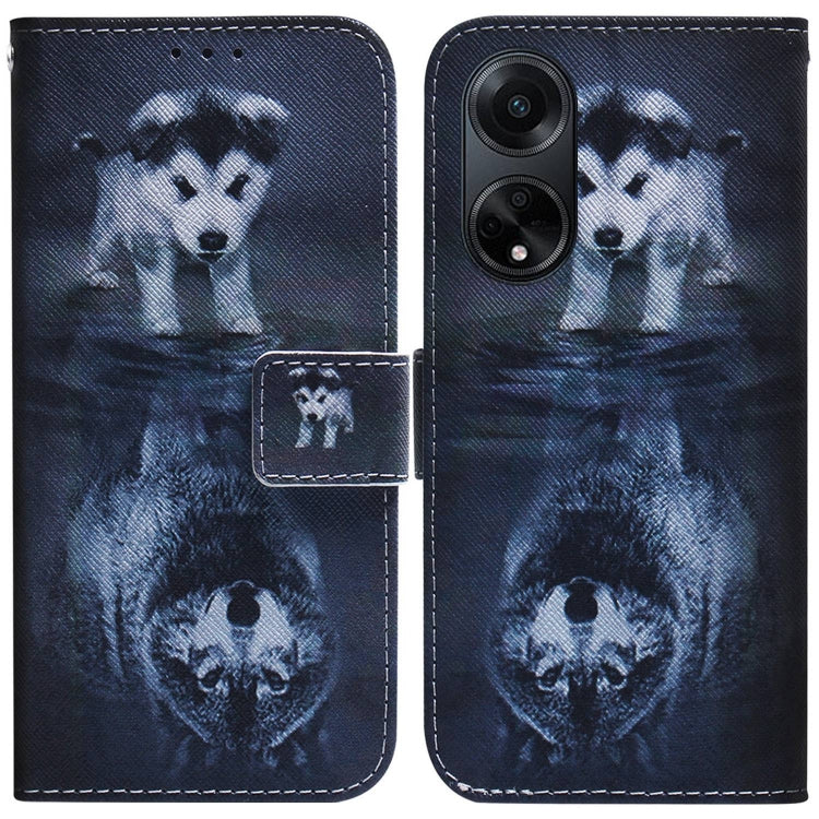 Custodia per cellulare in pelle flip con disegno colorato, For OPPO A98 5G / F23 5G India