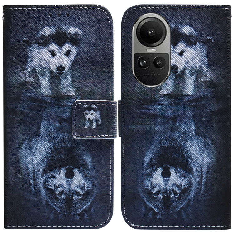 Custodia per cellulare in pelle flip con disegno colorato, For OPPO Reno10 5G / Reno10 Pro Global, For OPPO A78 4G