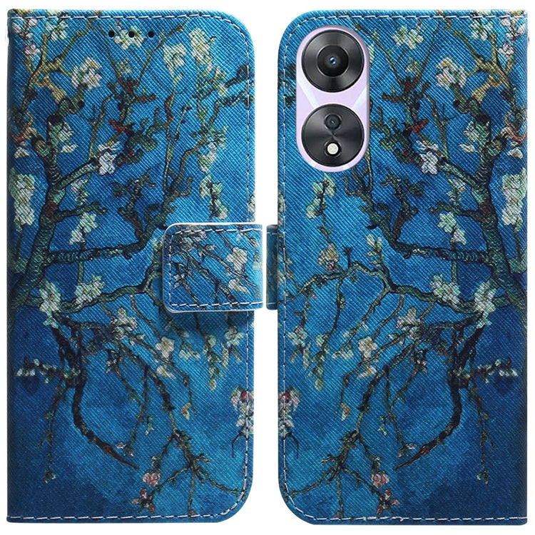 Custodia per cellulare in pelle flip con disegno colorato, For OPPO A38 4G / A18, For OPPO A58 4G