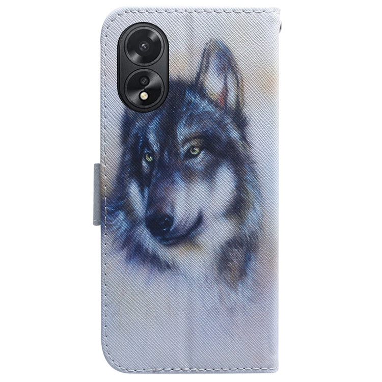Custodia per cellulare in pelle flip con disegno colorato, For OPPO A38 4G / A18, For OPPO A58 4G
