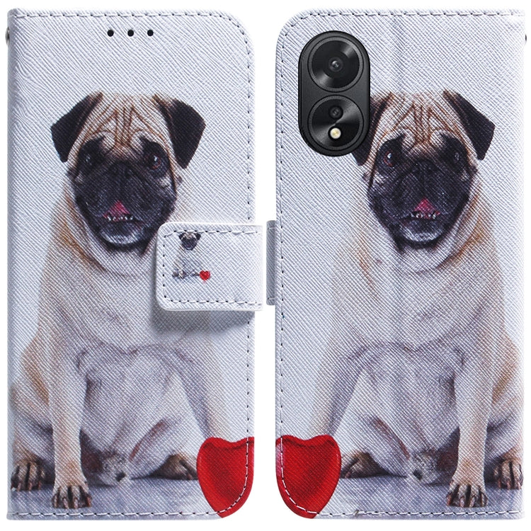 Custodia per cellulare in pelle flip con disegno colorato, For OPPO A38 4G / A18, For OPPO A58 4G