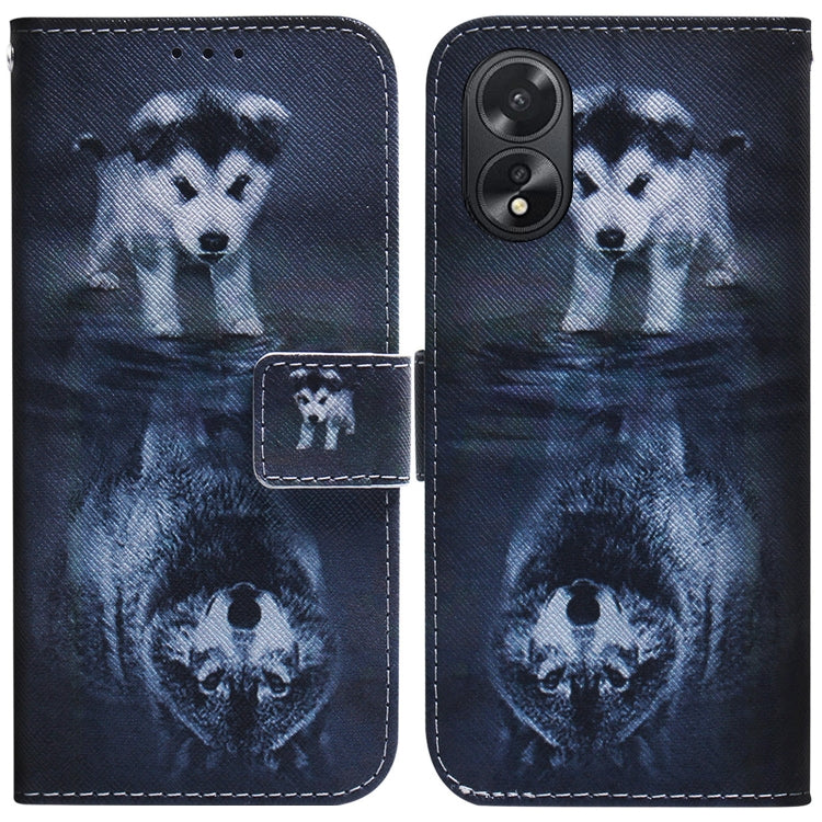Custodia per cellulare in pelle flip con disegno colorato, For OPPO A38 4G / A18, For OPPO A58 4G