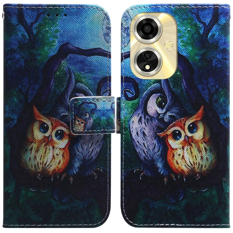 Custodia per cellulare in pelle flip con disegno colorato, For OPPO Reno11 Pro Global, For OPPO A59 5G / A2M