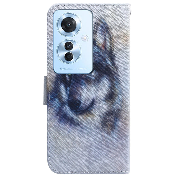 Custodia per cellulare in pelle flip con disegno colorato, For OPPO Reno11 F Global, For OPPO Reno11 Global