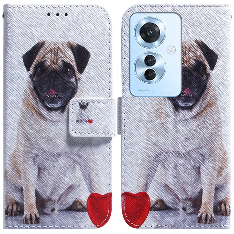 Custodia per cellulare in pelle flip con disegno colorato, For OPPO Reno11 F Global, For OPPO Reno11 Global