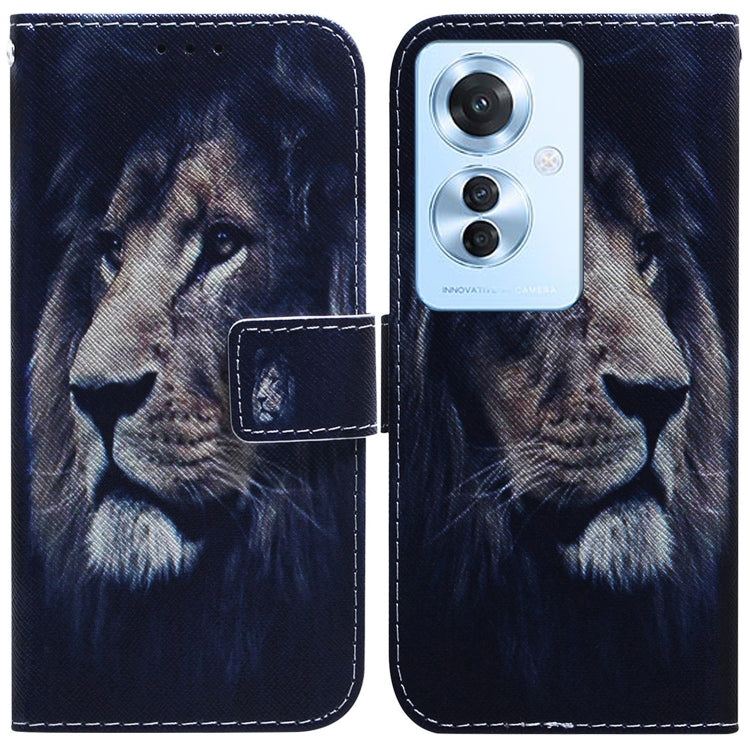 Custodia per cellulare in pelle flip con disegno colorato, For OPPO Reno11 F Global, For OPPO Reno11 Global