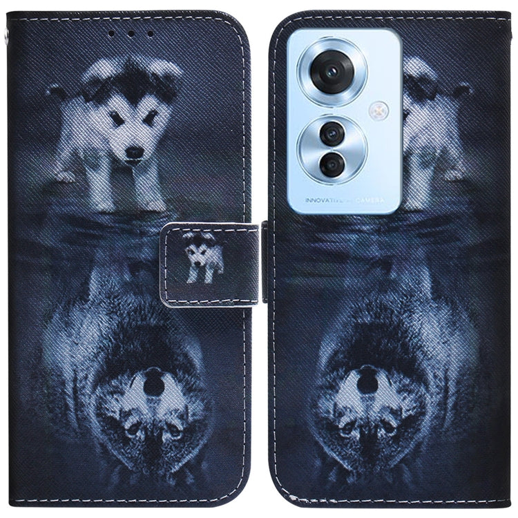 Custodia per cellulare in pelle flip con disegno colorato, For OPPO Reno11 F Global, For OPPO Reno11 Global
