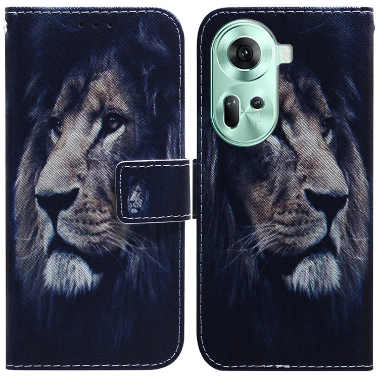 Custodia per cellulare in pelle flip con disegno colorato, For OPPO Reno11 F Global, For OPPO Reno11 Global