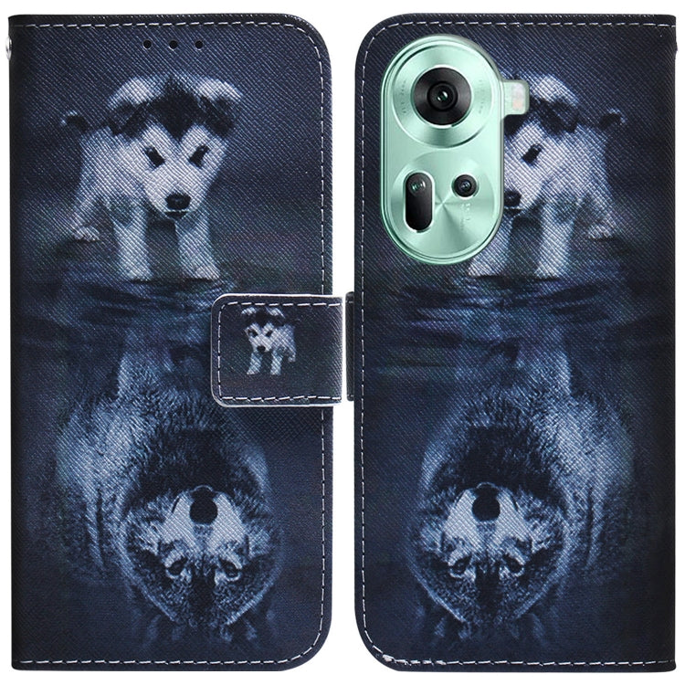 Custodia per cellulare in pelle flip con disegno colorato, For OPPO Reno11 F Global, For OPPO Reno11 Global