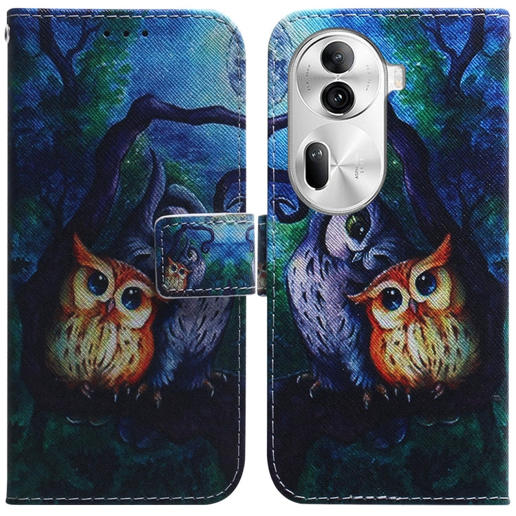 Custodia per cellulare in pelle flip con disegno colorato, For OPPO Reno11 Pro Global, For OPPO A59 5G / A2M