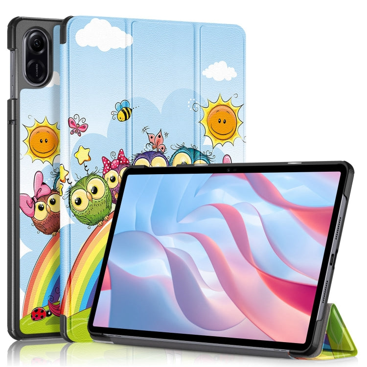 Custodia per tablet in pelle con supporto a 3 pieghe con disegno colorato, For Honor Pad X9 / X8 Pro 11.5