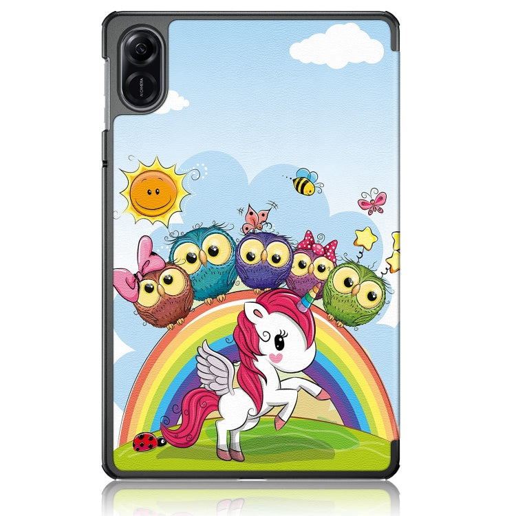 Custodia per tablet in pelle con supporto a 3 pieghe con disegno colorato, For Honor Pad X9 / X8 Pro 11.5