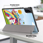 Custodia per tablet in pelle con supporto a 3 pieghe con disegno colorato, For Honor Pad X9 / X8 Pro 11.5