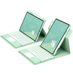 Custodia in pelle per tastiera Bluetooth girevole a 360 gradi con pulsante rotondo con touchpad, For iPad 10th Gen 10.9 2022, For iPad Air 2022 / iPad Pro 11 2021, For iPad 10.2 2021 / Air 2019