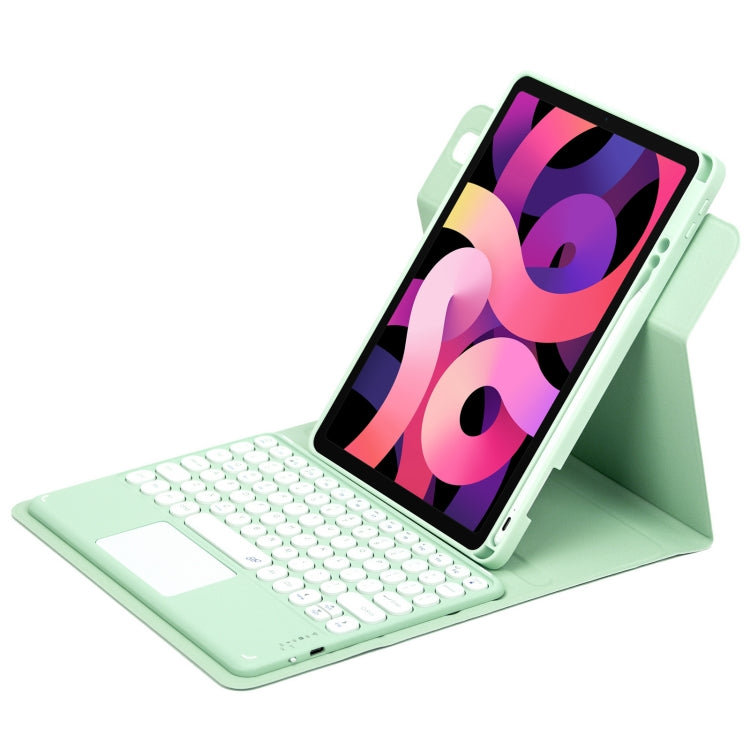 Custodia in pelle per tastiera Bluetooth girevole a 360 gradi con pulsante rotondo con touchpad, For iPad 10th Gen 10.9 2022, For iPad Air 2022 / iPad Pro 11 2021, For iPad 10.2 2021 / Air 2019