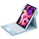 Custodia in pelle per tastiera Bluetooth girevole a 360 gradi con pulsante rotondo con touchpad, For iPad 10th Gen 10.9 2022, For iPad Air 2022 / iPad Pro 11 2021, For iPad 10.2 2021 / Air 2019