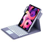Custodia in pelle per tastiera Bluetooth girevole a 360 gradi con pulsante rotondo con touchpad, For iPad 10th Gen 10.9 2022, For iPad Air 2022 / iPad Pro 11 2021, For iPad 10.2 2021 / Air 2019
