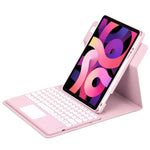 Custodia in pelle per tastiera Bluetooth girevole a 360 gradi con pulsante rotondo con touchpad, For iPad 10th Gen 10.9 2022, For iPad Air 2022 / iPad Pro 11 2021, For iPad 10.2 2021 / Air 2019
