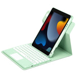 Custodia in pelle per tastiera Bluetooth girevole a 360 gradi con pulsante rotondo con touchpad, For iPad 10th Gen 10.9 2022, For iPad Air 2022 / iPad Pro 11 2021, For iPad 10.2 2021 / Air 2019