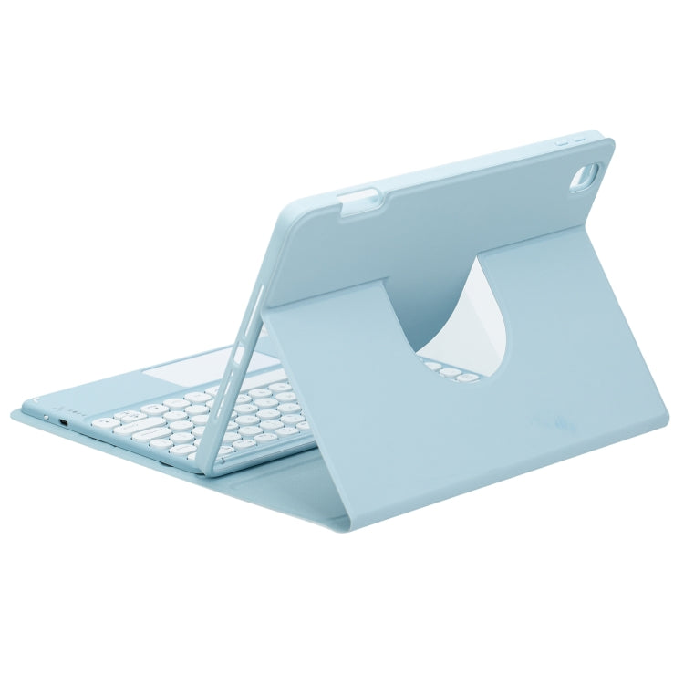 Custodia in pelle per tastiera Bluetooth girevole a 360 gradi con pulsante rotondo con touchpad, For iPad 10th Gen 10.9 2022, For iPad Air 2022 / iPad Pro 11 2021, For iPad 10.2 2021 / Air 2019