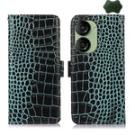 Custodia per telefono in pelle di vacchetta di coccodrillo, For Asus ZenFone 10 / ZenFone 9