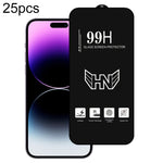Pellicola in vetro temperato a schermo intero ad arco grande in alluminio da 25 pezzi, For iPhone 17 Pro Max, For iPhone 17 Pro, For iPhone 17, For iPhone Air, For iPhone 16 Pro Max, For iPhone 16 Pro, For iPhone 16 Plus, For iPhone 16                 ...