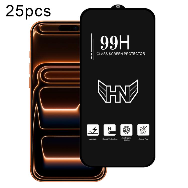 Pellicola in vetro temperato a schermo intero ad arco grande in alluminio da 25 pezzi, For iPhone 17 Pro Max, For iPhone 17 Pro, For iPhone 17, For iPhone Air, For iPhone 16 Pro Max, For iPhone 16 Pro, For iPhone 16 Plus, For iPhone 16                 ...