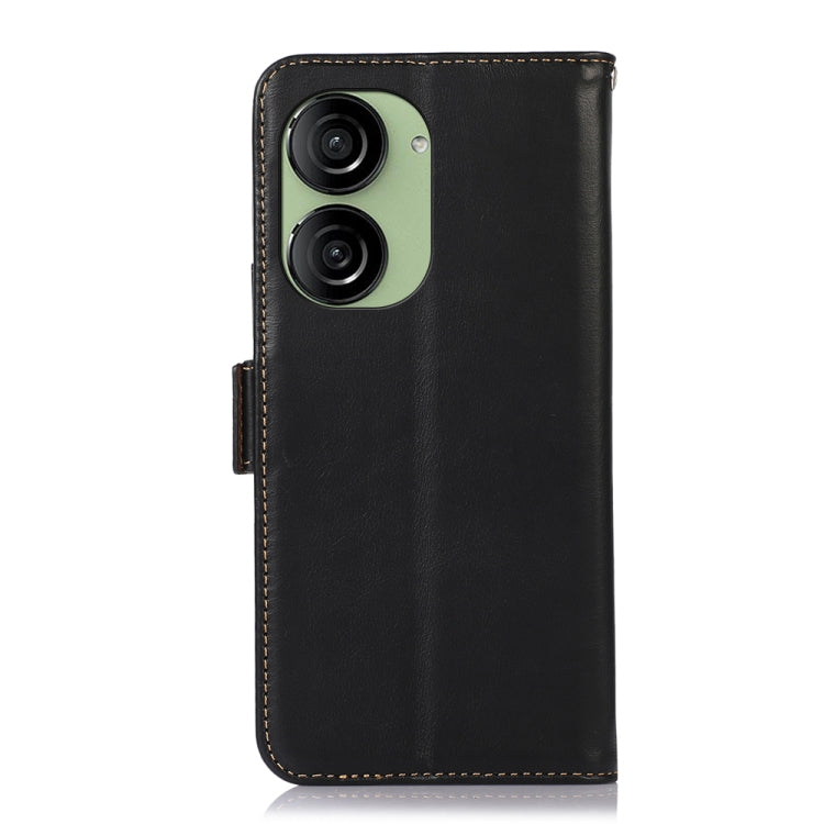 Custodia per telefono RFID in vera pelle con struttura magnetica Crazy Horse, For Asus ZenFone 10 / 9