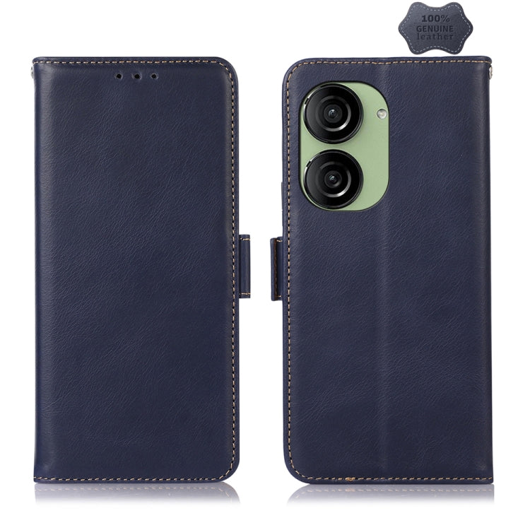 Custodia per telefono RFID in vera pelle con struttura magnetica Crazy Horse, For Asus ZenFone 10 / 9