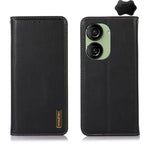 KHAZNEH Custodia per telefono in pelle di vacchetta con strato superiore nappa, For Asus ZenFone 10 / ZenFone 9
