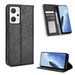 Custodia per telefono in pelle con trama retrò con fibbia magnetica, For OPPO Reno9 A / Reno7 A