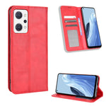 Custodia per telefono in pelle con trama retrò con fibbia magnetica, For OPPO Reno9 A / Reno7 A