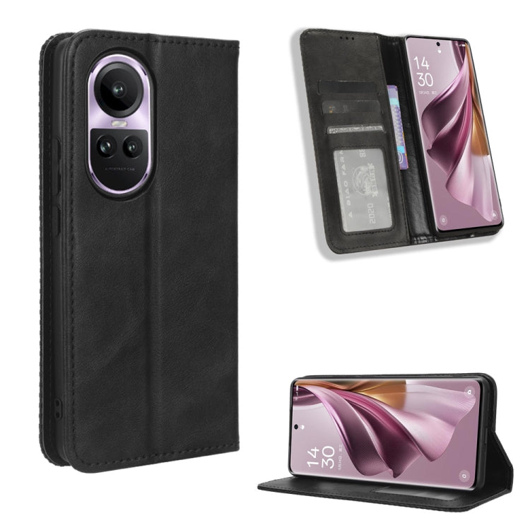 Custodia per telefono in pelle con trama retrò con fibbia magnetica, For OPPO A38 4G / A18 4G, For OPPO A2 Pro 5G, For OPPO A58 4G, For OPPO Reno10 Global, For OPPO A78 4G, For OPPO Find X8 Pro