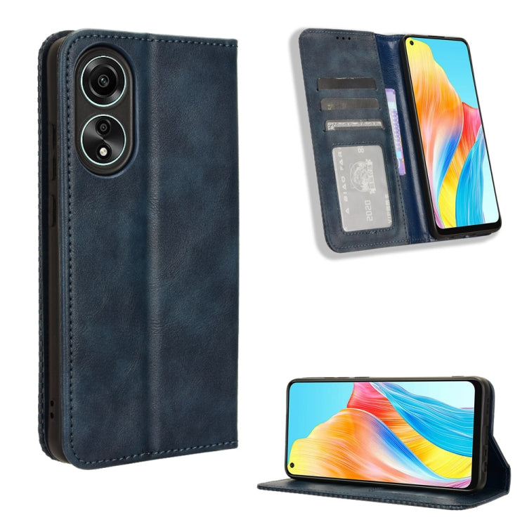 Custodia per telefono in pelle con trama retrò con fibbia magnetica, For OPPO A38 4G / A18 4G, For OPPO A2 Pro 5G, For OPPO A58 4G, For OPPO Reno10 Global, For OPPO A78 4G, For OPPO Find X8 Pro