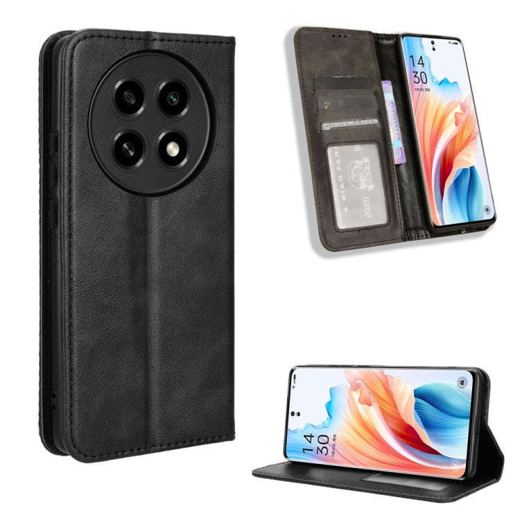 Custodia per telefono in pelle con trama retrò con fibbia magnetica, For OPPO A38 4G / A18 4G, For OPPO A2 Pro 5G, For OPPO A58 4G, For OPPO Reno10 Global, For OPPO A78 4G, For OPPO Find X8 Pro