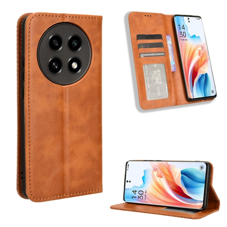 Custodia per telefono in pelle con trama retrò con fibbia magnetica, For OPPO A38 4G / A18 4G, For OPPO A2 Pro 5G, For OPPO A58 4G, For OPPO Reno10 Global, For OPPO A78 4G, For OPPO Find X8 Pro
