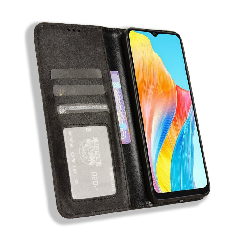 Custodia per telefono in pelle con trama retrò con fibbia magnetica, For OPPO A38 4G / A18 4G, For OPPO A2 Pro 5G, For OPPO A58 4G, For OPPO Reno10 Global, For OPPO A78 4G, For OPPO Find X8 Pro