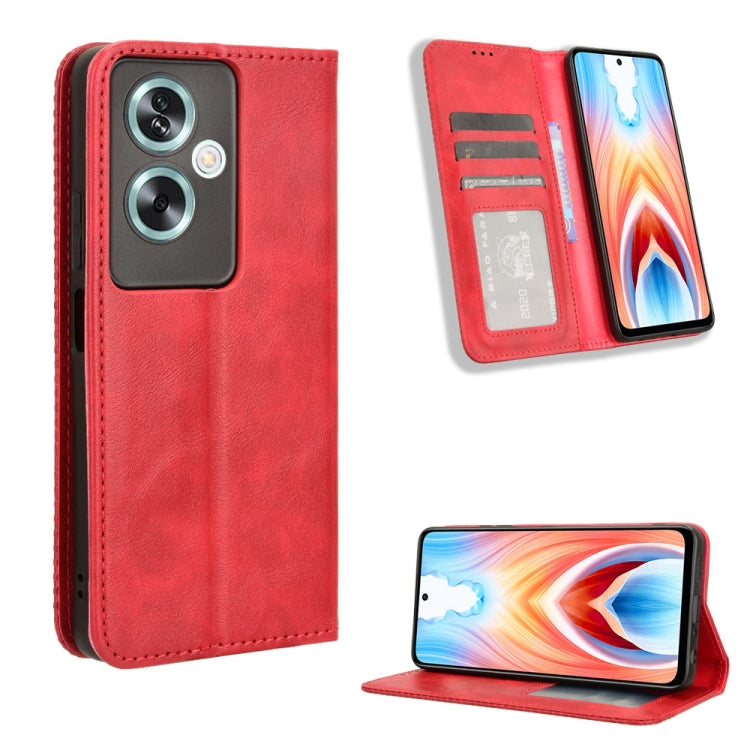 Custodia per telefono in pelle con trama retrò con fibbia magnetica, For OPPO Find X7 5G, For OPPO Reno11 5G Global, For OPPO Reno11 Pro 5G Global, For OPPO Find X7 Ultra 5G, For OPPO A79 5G / A2 5G, For OPPO Find N3 / OnePlus Open