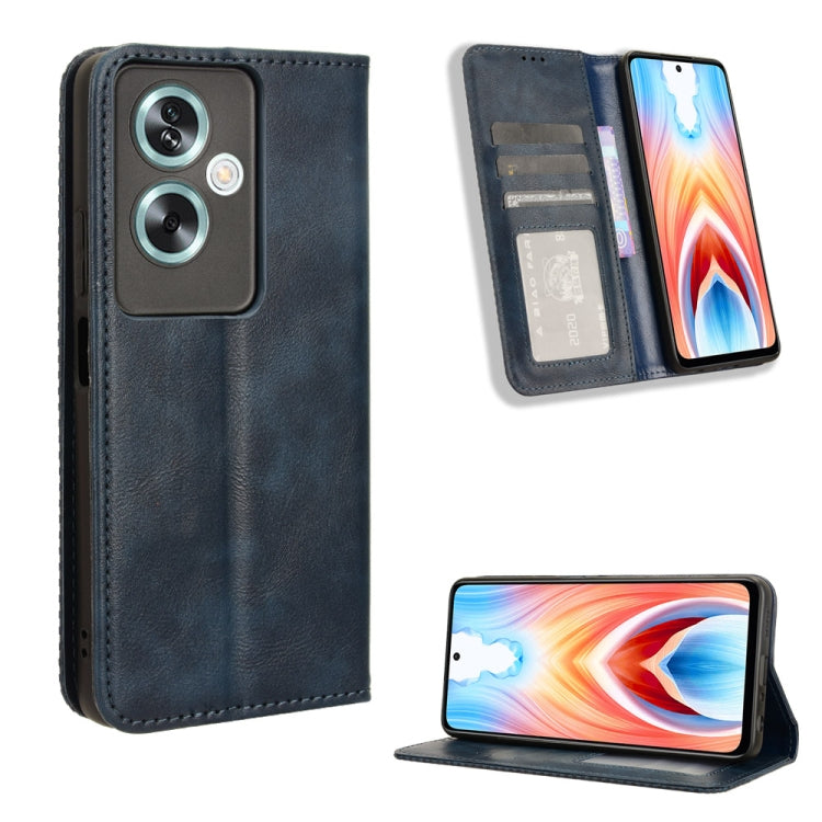 Custodia per telefono in pelle con trama retrò con fibbia magnetica, For OPPO Find X7 5G, For OPPO Reno11 5G Global, For OPPO Reno11 Pro 5G Global, For OPPO Find X7 Ultra 5G, For OPPO A79 5G / A2 5G, For OPPO Find N3 / OnePlus Open