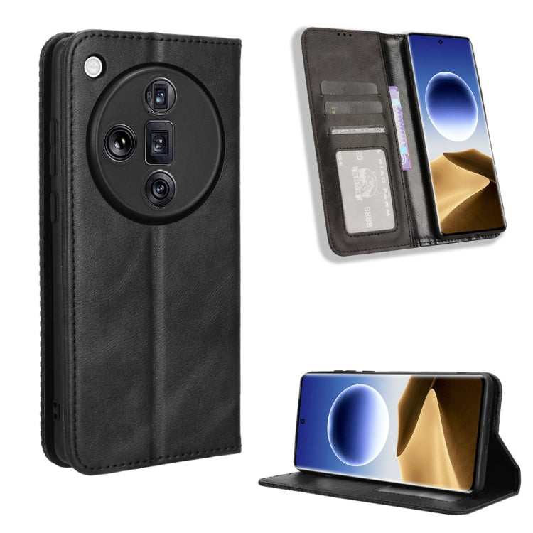 Custodia per telefono in pelle con trama retrò con fibbia magnetica, For OPPO Find X7 5G, For OPPO Reno11 5G Global, For OPPO Reno11 Pro 5G Global, For OPPO Find X7 Ultra 5G, For OPPO A79 5G / A2 5G, For OPPO Find N3 / OnePlus Open
