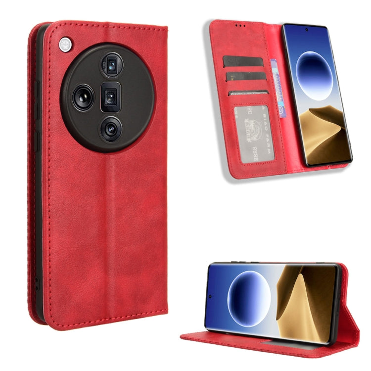 Custodia per telefono in pelle con trama retrò con fibbia magnetica, For OPPO Find X7 5G, For OPPO Reno11 5G Global, For OPPO Reno11 Pro 5G Global, For OPPO Find X7 Ultra 5G, For OPPO A79 5G / A2 5G, For OPPO Find N3 / OnePlus Open
