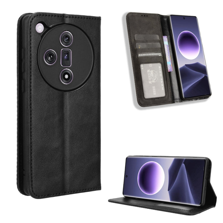 Custodia per telefono in pelle con trama retrò con fibbia magnetica, For OPPO Find X7 5G, For OPPO Reno11 5G Global, For OPPO Reno11 Pro 5G Global, For OPPO Find X7 Ultra 5G, For OPPO A79 5G / A2 5G, For OPPO Find N3 / OnePlus Open