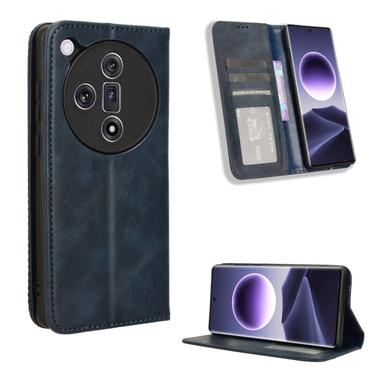 Custodia per telefono in pelle con trama retrò con fibbia magnetica, For OPPO Find X7 5G, For OPPO Reno11 5G Global, For OPPO Reno11 Pro 5G Global, For OPPO Find X7 Ultra 5G, For OPPO A79 5G / A2 5G, For OPPO Find N3 / OnePlus Open