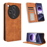 Custodia per telefono in pelle con trama retrò con fibbia magnetica, For OPPO Find X7 5G, For OPPO Reno11 5G Global, For OPPO Reno11 Pro 5G Global, For OPPO Find X7 Ultra 5G, For OPPO A79 5G / A2 5G, For OPPO Find N3 / OnePlus Open