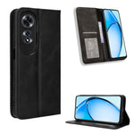 Custodia per telefono in pelle con trama retrò con fibbia magnetica, For OPPO Reno12 5G Global, For OPPO F27 Pro 5G / F27 Pro+ 5G, For OPPO A60 4G, For OPPO A3 Pro 5G, For OPPO A3 Pro 5G Global, For OPPO Reno11 F 5G / F25 Pro 5G