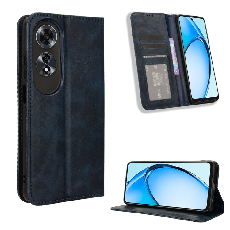 Custodia per telefono in pelle con trama retrò con fibbia magnetica, For OPPO Reno12 5G Global, For OPPO F27 Pro 5G / F27 Pro+ 5G, For OPPO A60 4G, For OPPO A3 Pro 5G, For OPPO A3 Pro 5G Global, For OPPO Reno11 F 5G / F25 Pro 5G